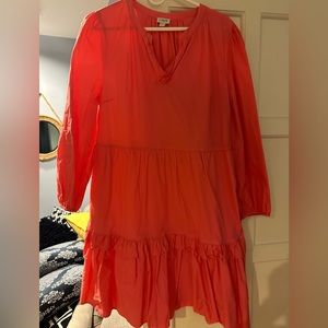 JCREW Pink floaty dress. Size L.  3-4 sleeves cotton.
